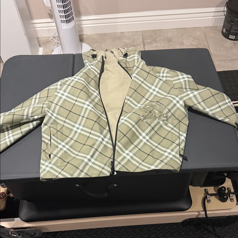 Burberry Green Plaid Utility Jacket